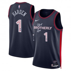 NBA Mænd Trøje Philadelphia 76ers James Harden 2023-24 Nike City Edition Navy Swingman